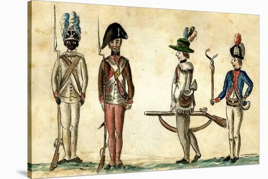 Soldiers in Uniform, 1781-84-Jean Baptiste Antoine de Verger-Stretched Canvas