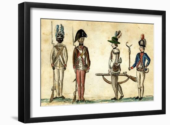 Soldiers in Uniform, 1781-84-Jean Baptiste Antoine de Verger-Framed Giclee Print