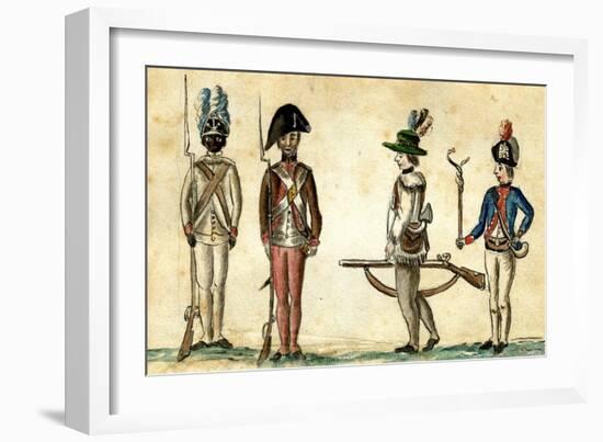 Soldiers in Uniform, 1781-84-Jean Baptiste Antoine de Verger-Framed Giclee Print