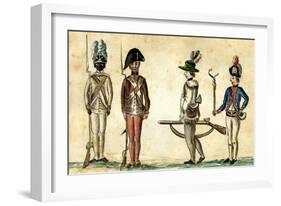 Soldiers in Uniform, 1781-84-Jean Baptiste Antoine de Verger-Framed Giclee Print