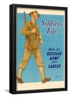 Soldiers' Life Make the Regular Army Your Career WWII War Propaganda Art Print Poster-null-Framed Poster