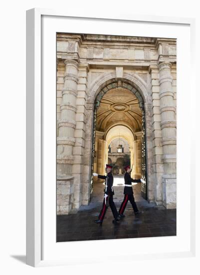 Soldiers Marching, Grand Master's Palace (President's Palace), Valletta, Malta, Europe-Eleanor Scriven-Framed Photographic Print