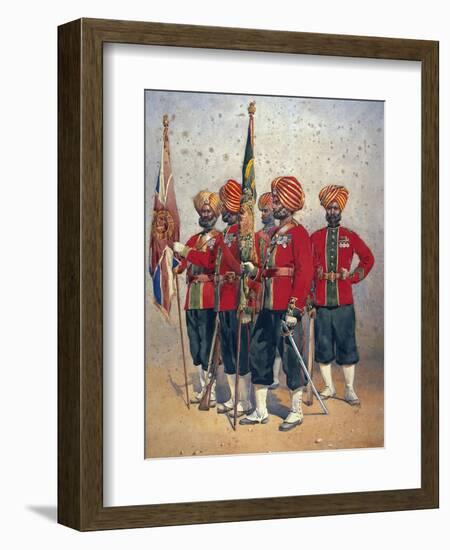 Soldiers of the 15th Ludhiana Sikhs, Illustration for 'Armies of India' by Major G.F. MacMunn,…-Alfred Crowdy Lovett-Framed Giclee Print