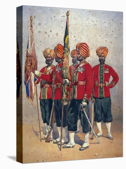Soldiers of the 15th Ludhiana Sikhs, Illustration for 'Armies of India' by Major G.F. MacMunn,…-Alfred Crowdy Lovett-Stretched Canvas