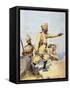 Soldiers of the 24th Punjabis Malikdin Khel (Afridi) and Subadar, Jay Sikh, Illustration for…-Alfred Crowdy Lovett-Framed Stretched Canvas