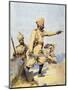 Soldiers of the 24th Punjabis Malikdin Khel (Afridi) and Subadar, Jay Sikh, Illustration for…-Alfred Crowdy Lovett-Mounted Giclee Print