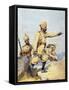 Soldiers of the 24th Punjabis Malikdin Khel (Afridi) and Subadar, Jay Sikh, Illustration for…-Alfred Crowdy Lovett-Framed Stretched Canvas