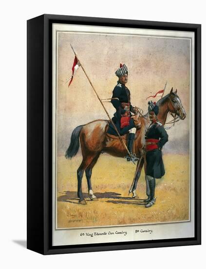 Soldiers of the 6th Edward's Own Cavalry and the 8th Cavalry, Illustration for 'Armies of India'…-Alfred Crowdy Lovett-Framed Stretched Canvas