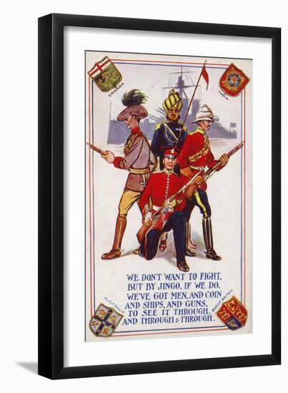 Soldiers of the Armies of Canada, India, Australia and Great Britain-null-Framed Premium Giclee Print