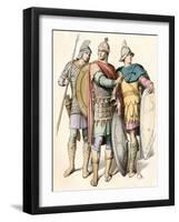 Soldiers of the Eastern Roman Empire with Shields and Spear-null-Framed Giclee Print