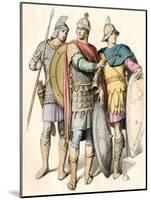 Soldiers of the Eastern Roman Empire with Shields and Spear-null-Mounted Giclee Print