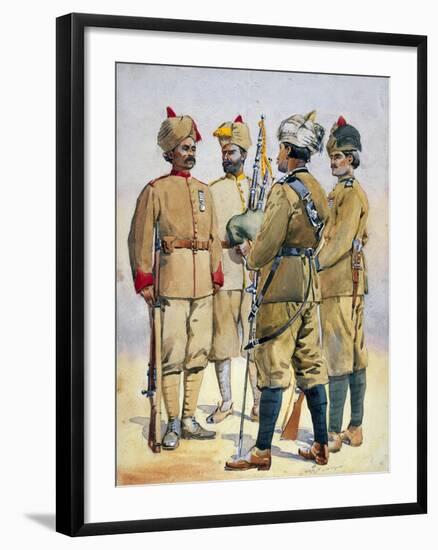 Soldiers of the Frontier Force, Illustration for 'Armies of India' by Major G.F. MacMunn,…-Alfred Crowdy Lovett-Framed Giclee Print