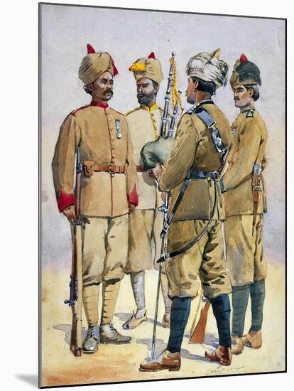 Soldiers of the Frontier Force, Illustration for 'Armies of India' by Major G.F. MacMunn,…-Alfred Crowdy Lovett-Mounted Giclee Print