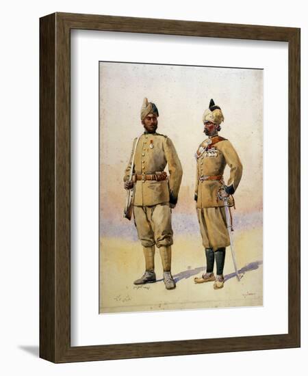 Soldiers of the Frontier Force, Illustration from 'Armies of India' by Major G.F. MacMunn,…-Alfred Crowdy Lovett-Framed Giclee Print