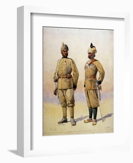 Soldiers of the Frontier Force, Illustration from 'Armies of India' by Major G.F. MacMunn,…-Alfred Crowdy Lovett-Framed Giclee Print