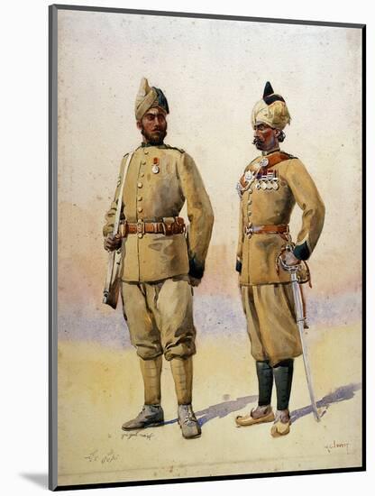 Soldiers of the Frontier Force, Illustration from 'Armies of India' by Major G.F. MacMunn,…-Alfred Crowdy Lovett-Mounted Giclee Print
