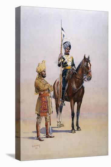 Soldiers of the Mysore Transport Corps, Illustration from 'Armies of India'-Alfred Crowdy Lovett-Stretched Canvas