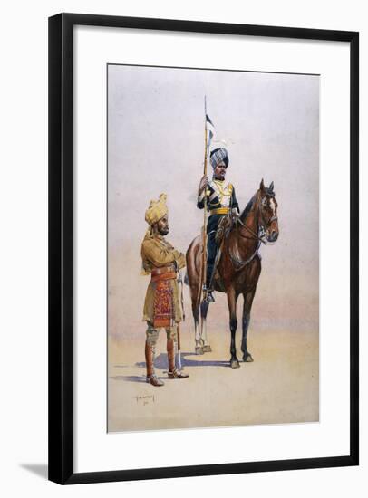 Soldiers of the Mysore Transport Corps, Illustration from 'Armies of India'-Alfred Crowdy Lovett-Framed Giclee Print