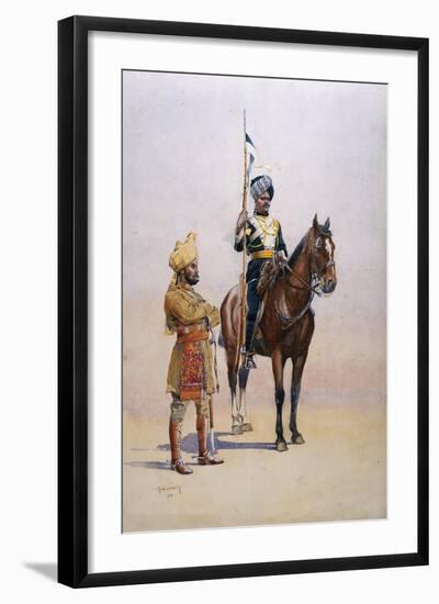 Soldiers of the Mysore Transport Corps, Illustration from 'Armies of India'-Alfred Crowdy Lovett-Framed Giclee Print