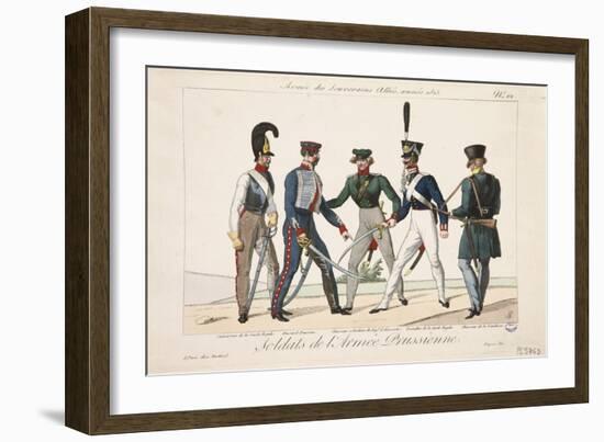 Soldiers of the Prussian Army, Army of the Allied Sovereigns, 1815-Adrien Pierre Francois Godefroy-Framed Giclee Print