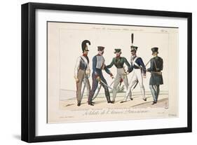 Soldiers of the Prussian Army, Army of the Allied Sovereigns, 1815-Adrien Pierre Francois Godefroy-Framed Giclee Print