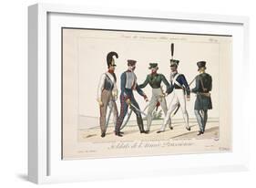 Soldiers of the Prussian Army, Army of the Allied Sovereigns, 1815-Adrien Pierre Francois Godefroy-Framed Giclee Print