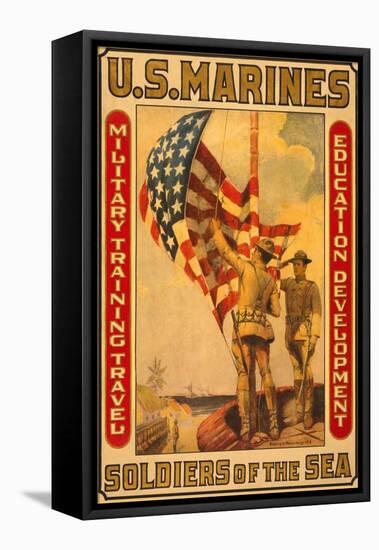 Soldiers of the Sea, Military Training Travel Education Development-Sidney Riesenberg-Framed Stretched Canvas