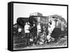 Soldiers of the Volunteer Army before the Tank 'General Drozdovsky, 1919-null-Framed Stretched Canvas