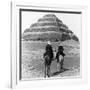 Soldiers on Camels and Step Pyramid Photograph - Egypt-Lantern Press-Framed Art Print