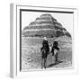 Soldiers on Camels and Step Pyramid Photograph - Egypt-Lantern Press-Framed Art Print