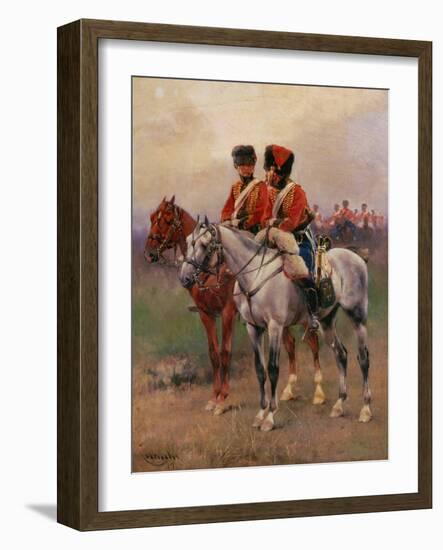 Soldiers on Horseback, 1905-Josep Cusachs y Cusachs-Framed Giclee Print