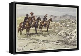 Soldiers on Horseback Surveying Nicopolis-Felicien Baron De Myrbach-rheinfeld-Framed Stretched Canvas