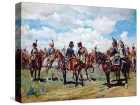 Soldiers on Horseback-Jean-Louis Ernest Meissonier-Stretched Canvas