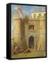 Soldiers Outside a Fortified Castle-Michele Giambono-Framed Stretched Canvas