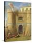 Soldiers Outside a Fortified Castle-Michele Giambono-Stretched Canvas