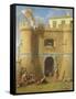 Soldiers Outside a Fortified Castle-Michele Giambono-Framed Stretched Canvas