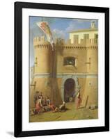 Soldiers Outside a Fortified Castle-Michele Giambono-Framed Giclee Print