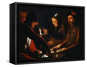 Soldiers Playing Cards, 17th Century-Georges de La Tour-Framed Stretched Canvas