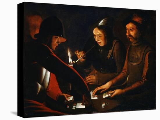 Soldiers Playing Cards, 17th Century-Georges de La Tour-Stretched Canvas