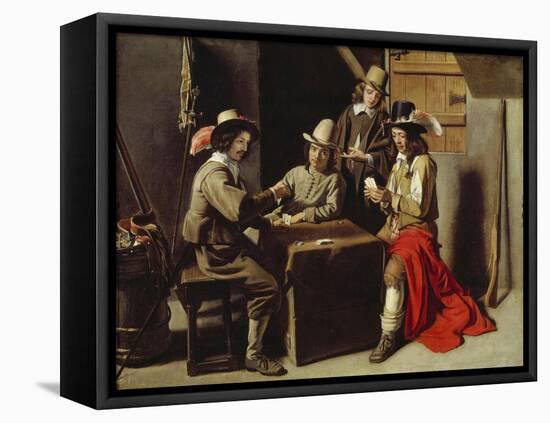 Soldiers Playing Cards-Le Nain-Framed Stretched Canvas