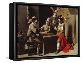 Soldiers Playing Cards-Le Nain-Framed Stretched Canvas