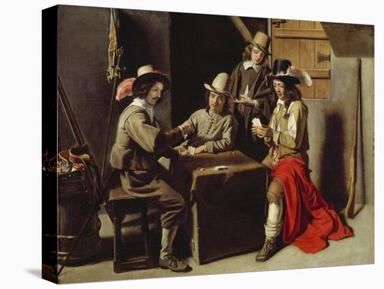 Soldiers Playing Cards-Le Nain-Stretched Canvas
