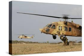 Soldiers Practice External Cargo Mounting on a Uh-60 Yanshuf of the Israel Air Force-Stocktrek Images-Stretched Canvas