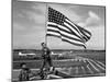 Soldiers Raising American Flag at Atsugi Airbase as First American Occupation Forces Arrive-Carl Mydans-Mounted Photographic Print