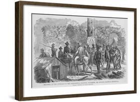 Soldiers Read Postings on Election of 1864-Frank Leslie-Framed Art Print