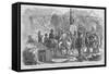 Soldiers Read Postings on Election of 1864-Frank Leslie-Framed Stretched Canvas