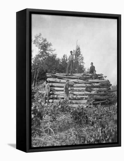 Soldiers Receiving Signal at Signal Tower-Timothy H. O'Sullivan-Framed Stretched Canvas