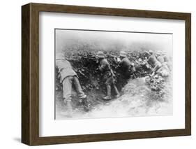 Soldiers Shooting from their Trench-null-Framed Photographic Print