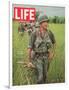 Soldiers Walking Through Grass in Vietnam, June 12, 1964-Larry Burrows-Framed Photographic Print