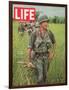 Soldiers Walking Through Grass in Vietnam, June 12, 1964-Larry Burrows-Framed Photographic Print